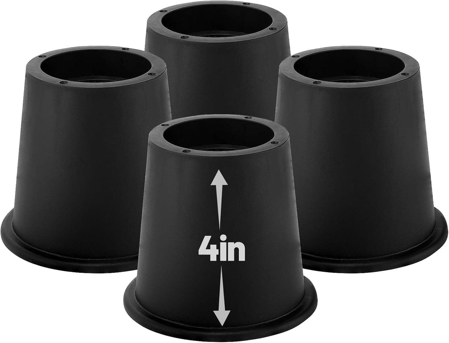Apipi 4 Inch Stable Heavy Duty Bed Risers for Dorm Twin XL, 4 Pack, Support up to 3000 lbs