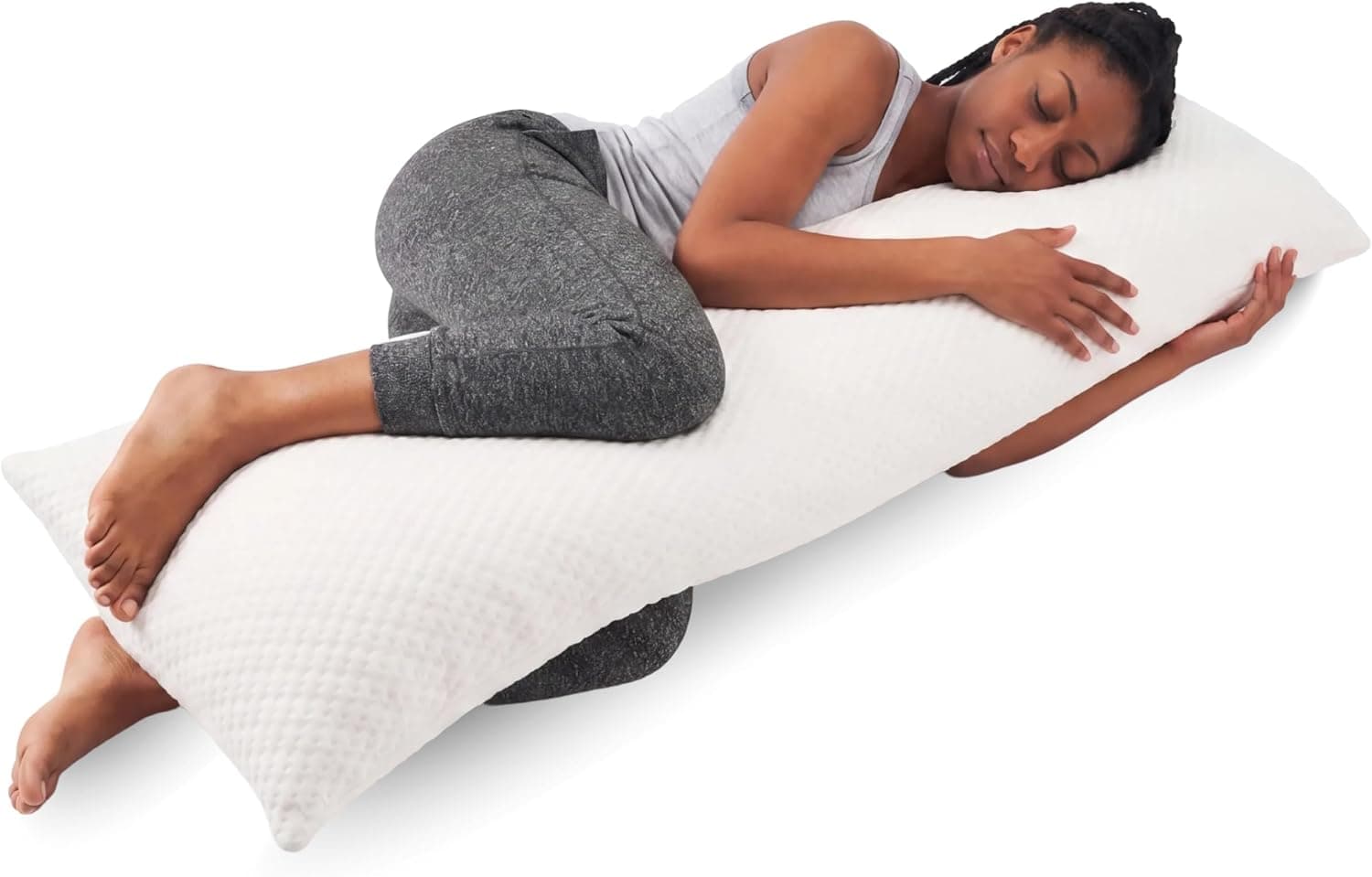 Snuggle-Pedic Body Pillow for Adults, Full Body Pillow for Side Sleepers, Shredded Memory Foam Gel, Cooling