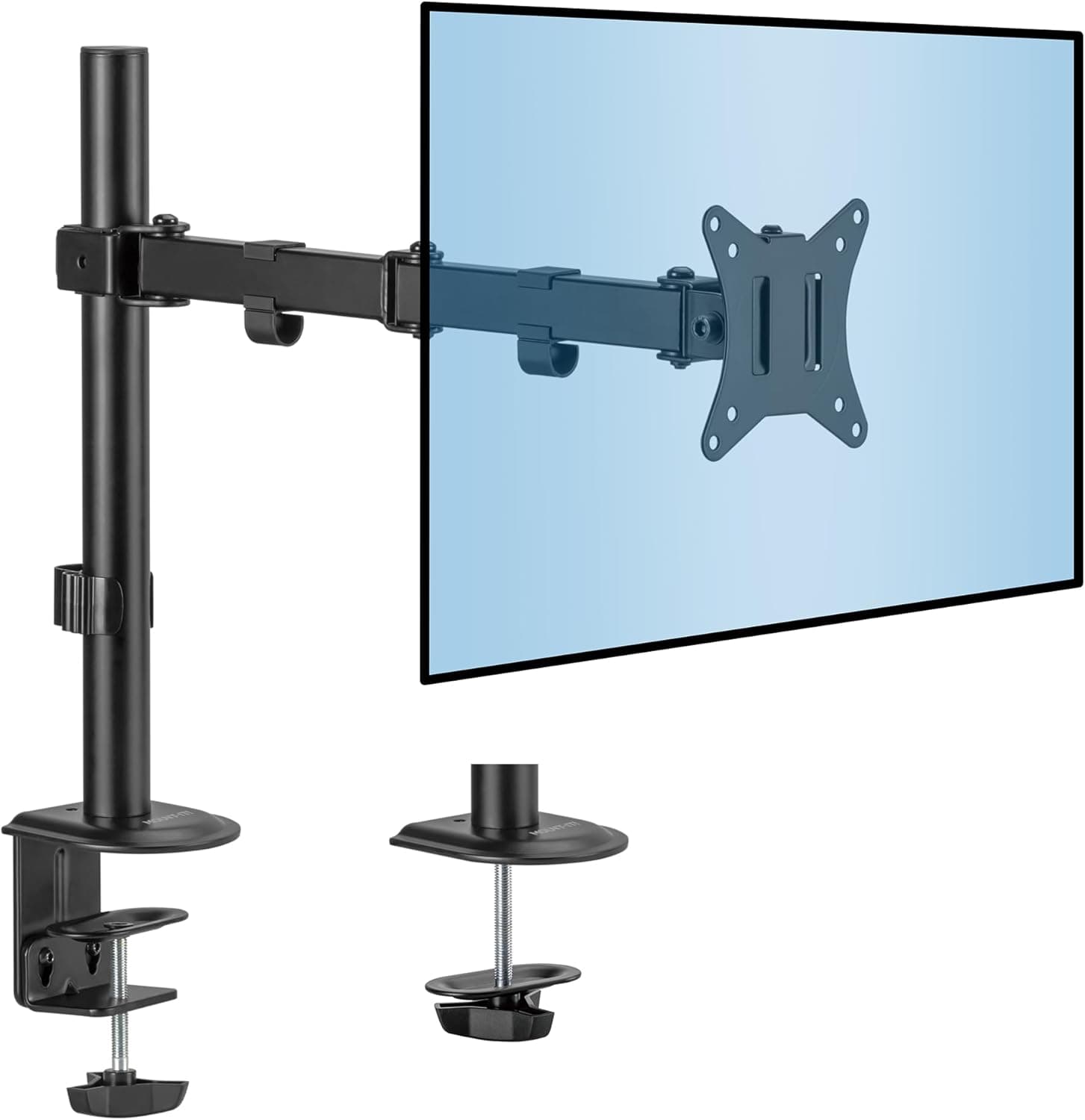 Mount-It! Single Monitor Arm Mount Full Motion Height Adjustable Articulating Tilt