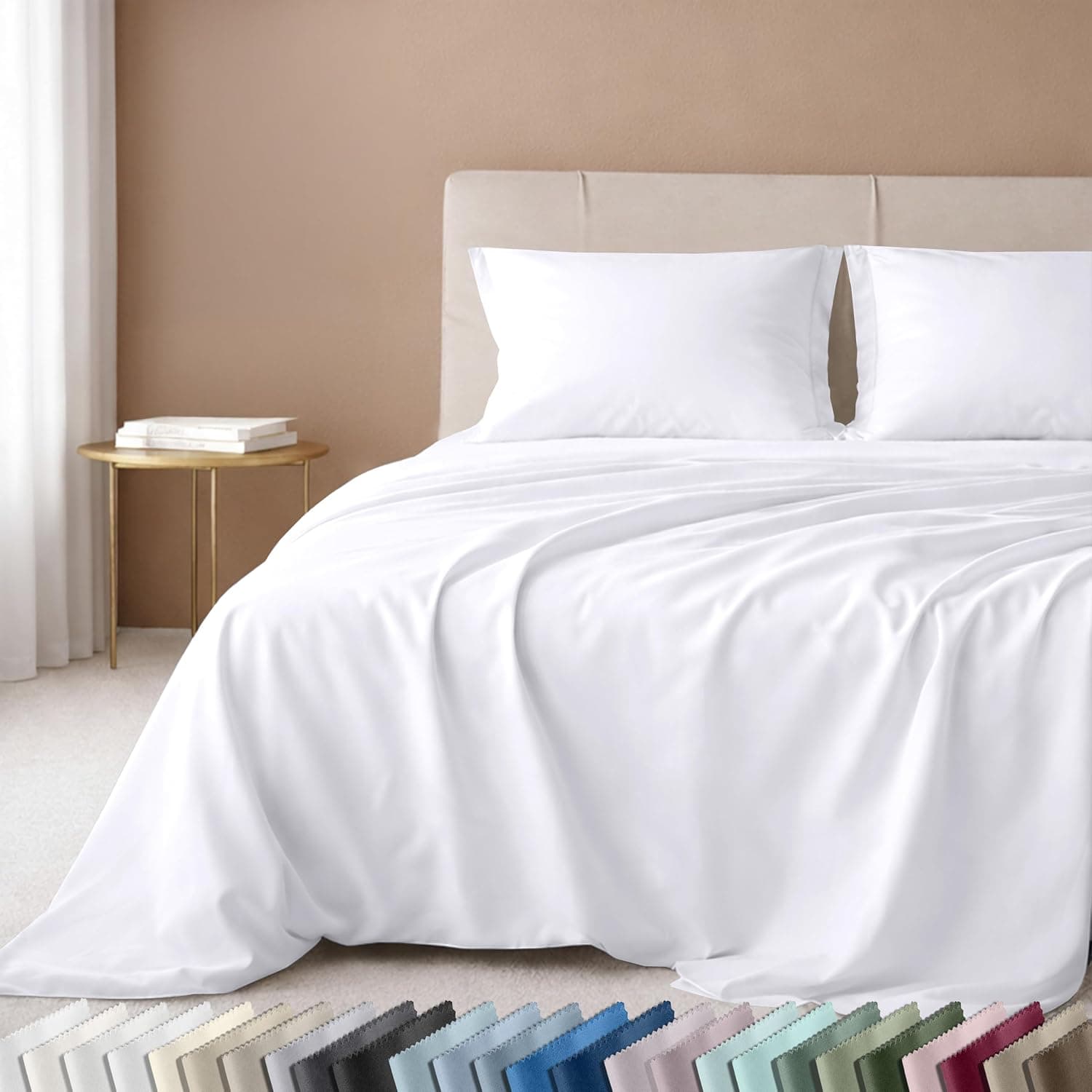 California Design Den Deep Pocket King Sheets Set - Luxury 600 Thread Count Sateen, 100% Cotton Sheets with Al