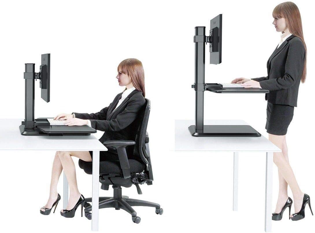 Dual Ergonomic Monitor Stand Up Desk Riser Adjustable Standing Workstation Converter