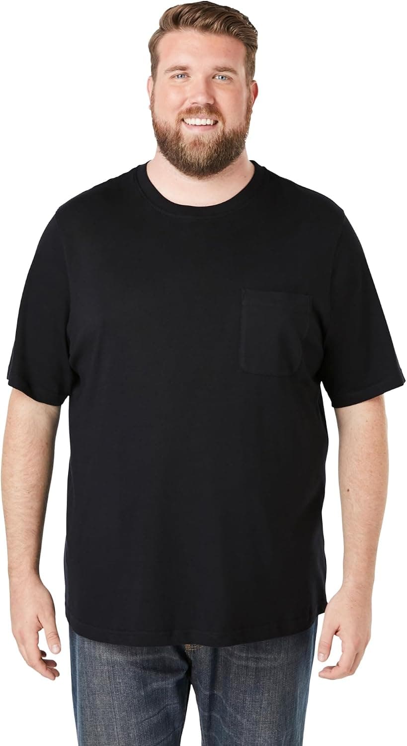 KingSize Men's Big & Tall Shrink-Less Lightweight Pocket Crewneck T-Shirt