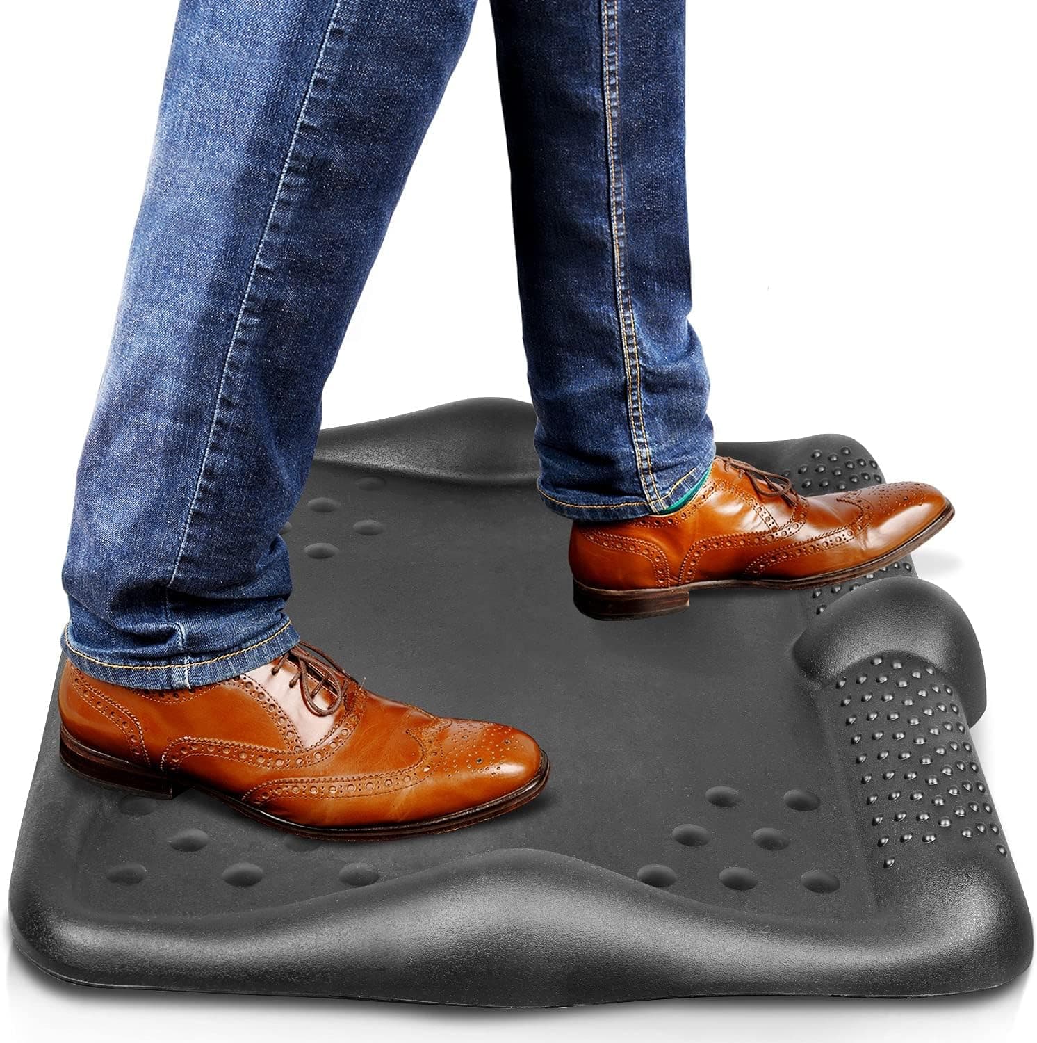Anti Fatigue Mat with Acupressure Massage Dots (XL, Black) Ergonomic Standing Desk Mat