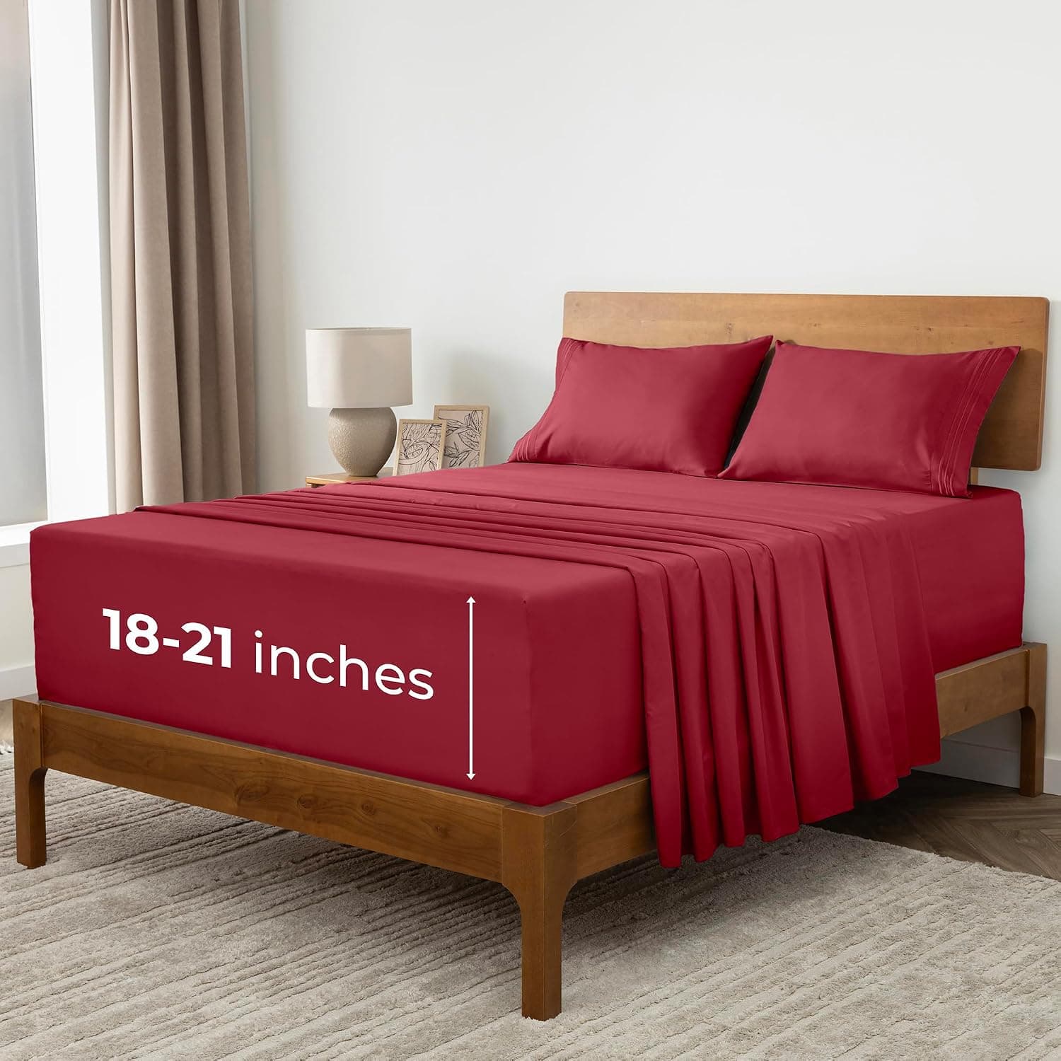 Mellanni Extra Deep California King Sheets - 4 PC Iconic Collection Bedding, Hotel Luxury, Ultra Soft, Cooling