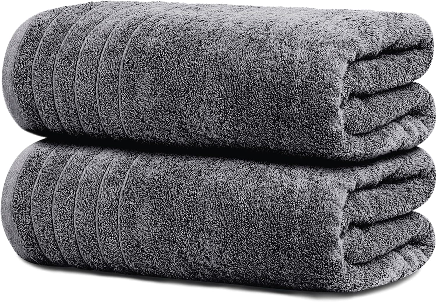 Tens Towels Pack of 2 Extra Large Bath Sheets 35 x 70 Inches 100% Cotton Dark Grey