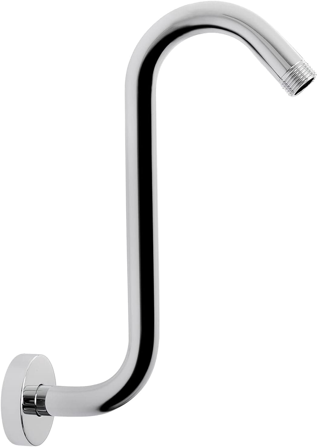 NearMoon S Shaped Shower Head Riser Arm, Shower Extender Arm with Flange, Standard 1/2" Connection, 10 Inch, C