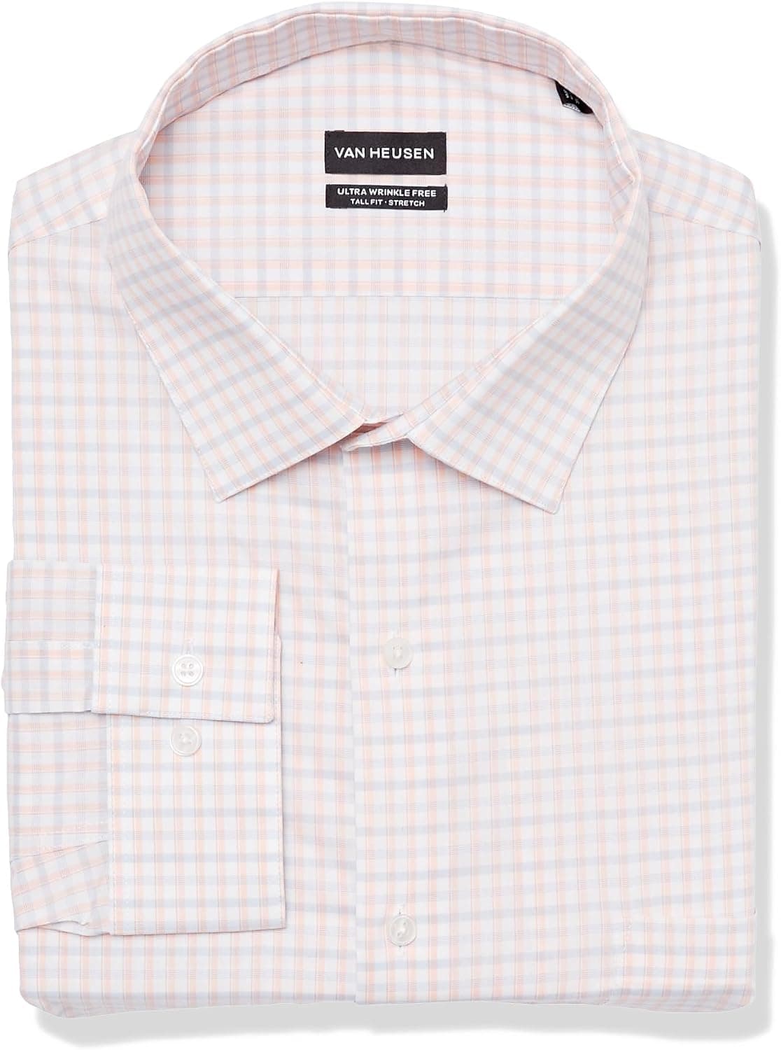 Van Heusen Men's Tall Fit Dress Shirt Ultra Wrinkle Free Flex Collar Stretch