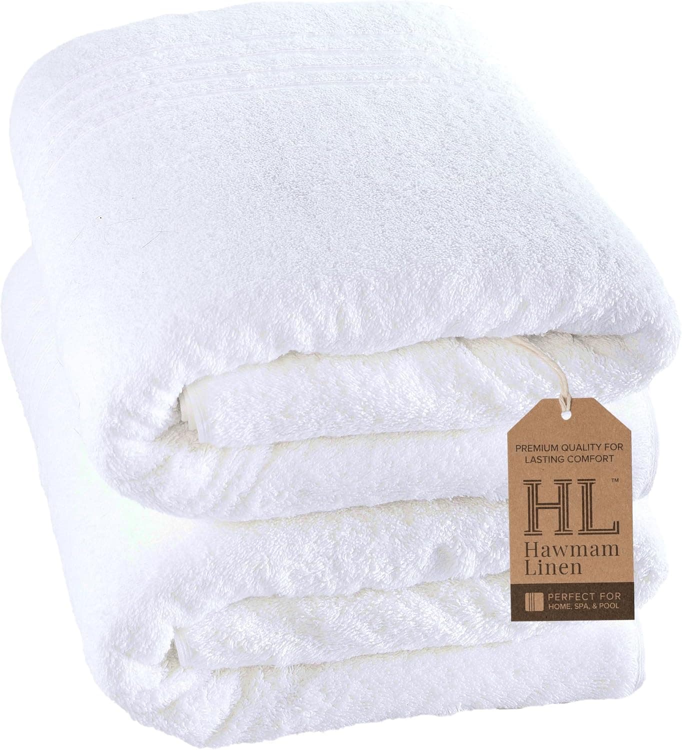 Hammam Linen Jumbo Large Bath Sheets Towels 2-Pack 35 x 70 Inches Soft and Absorbent, Premium Quality 100% Cot
