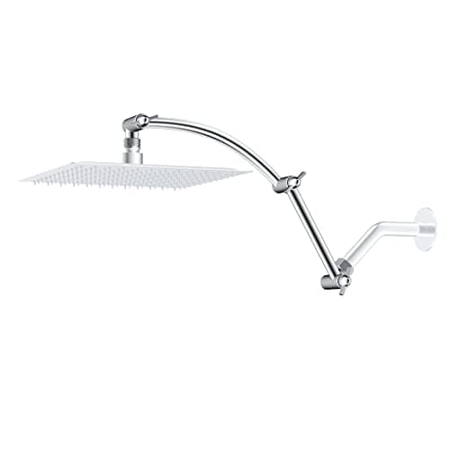 Hibbent All Metal 16'' Shower Head Extension Arm, Chrome