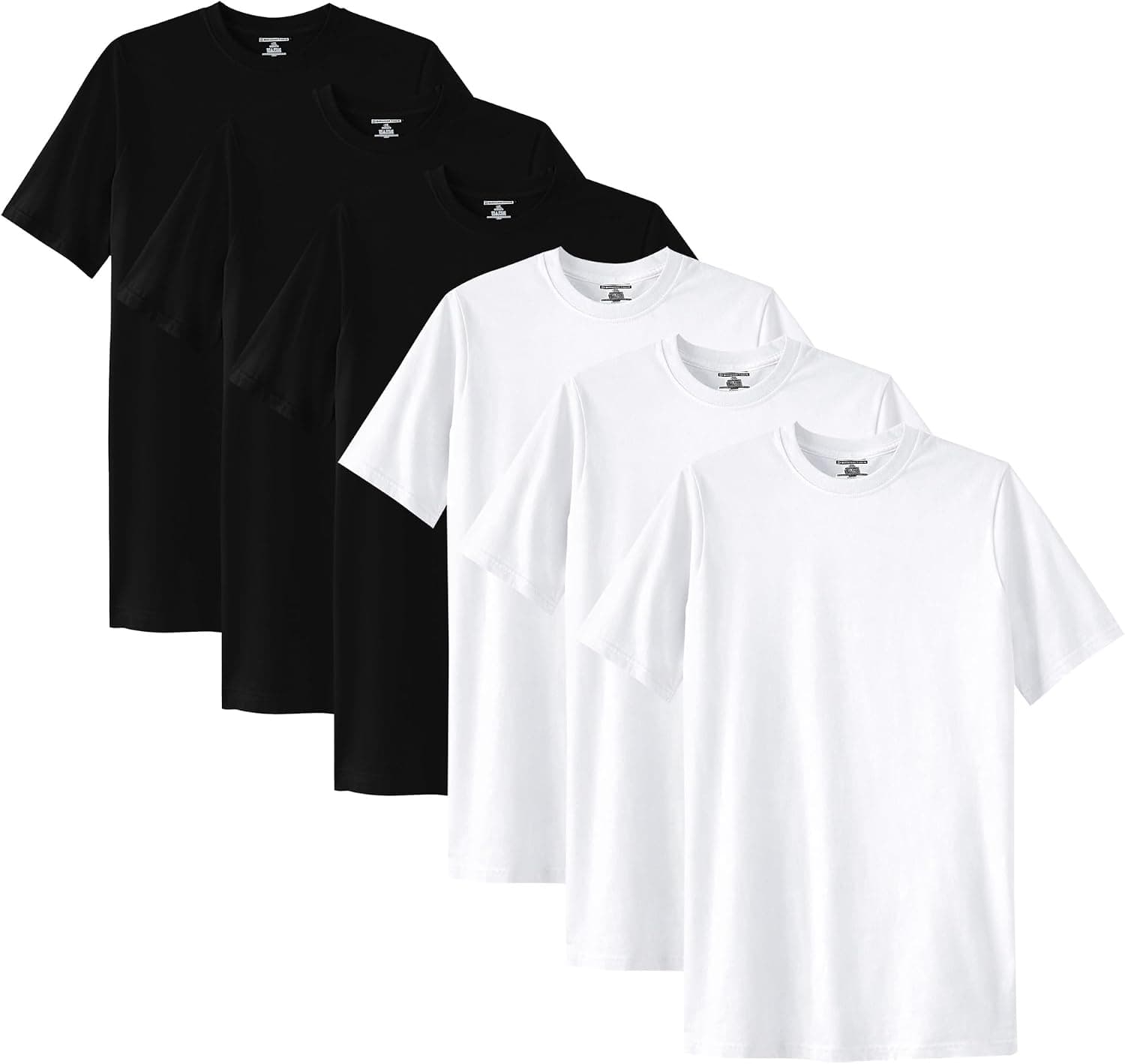 Different Touch 6 Pack Men Big & Tall 100% Cotton Crew Neck T-Shirts