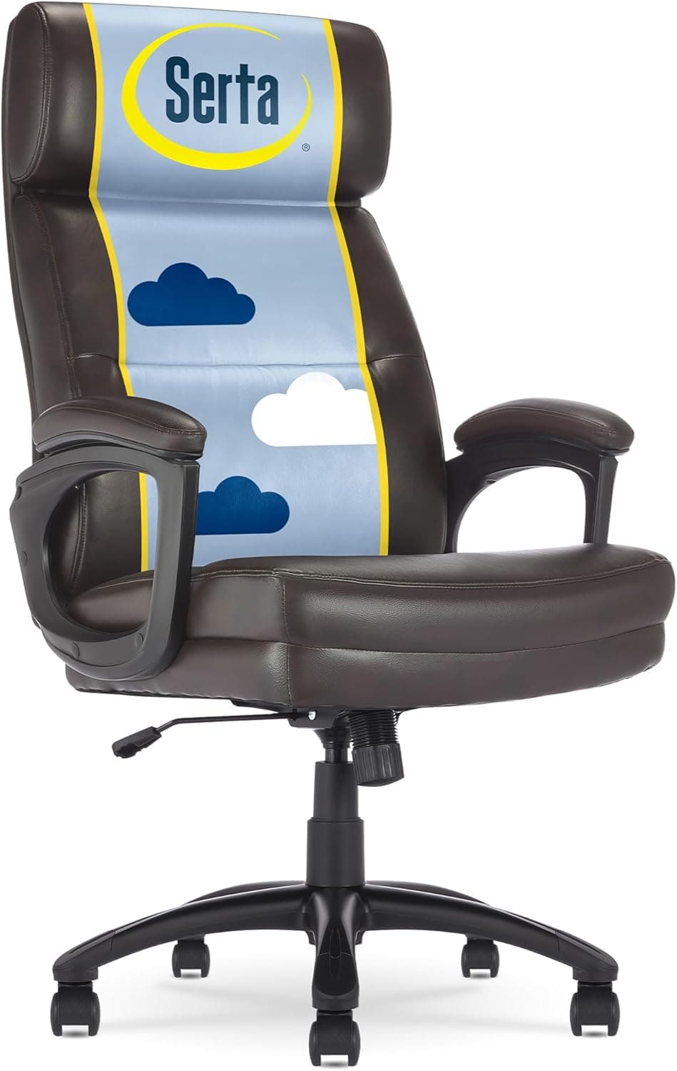 Serta Comfort Executive Big & Tall Office Chair, Ergonomic High-Back Computer Desk Chair, Bonded Leather, Brow