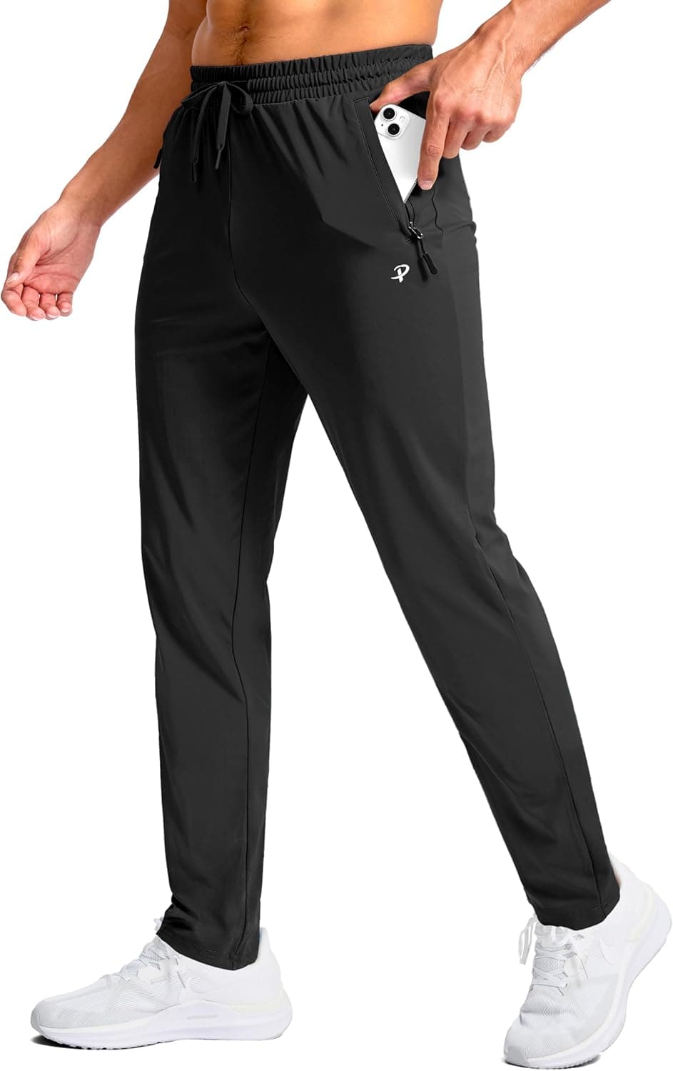 Pudolla Long Sweatpants for Men Tall with Zipper Pockets Workout Pants