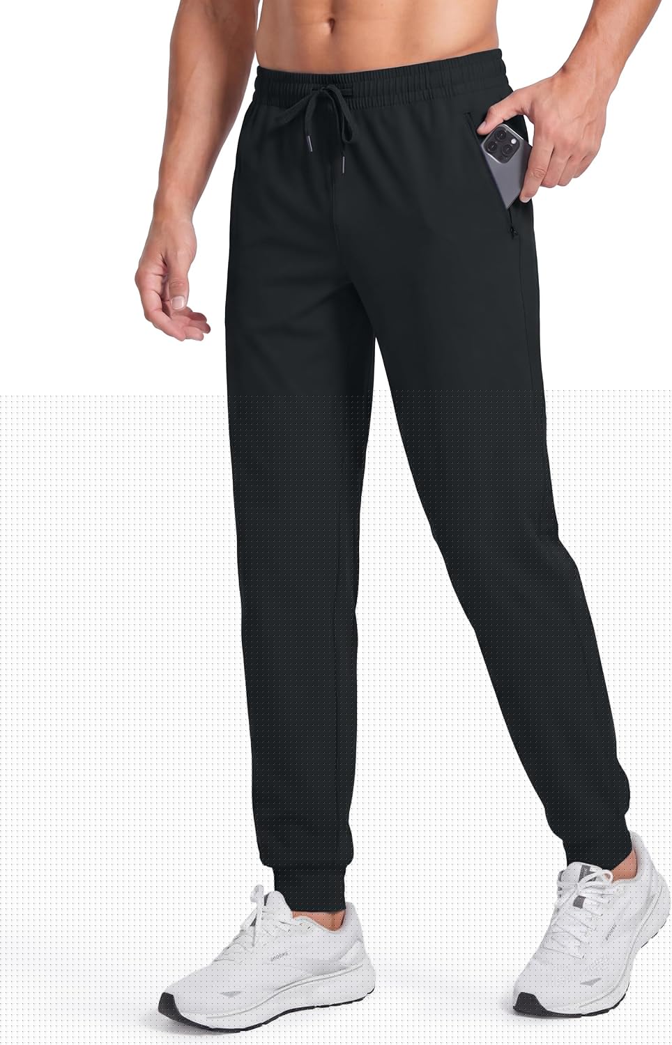 Tallemon Tall Men 34" Long Inseam Joggers Gym Workout Sweat Pants 3 Zip Pockets