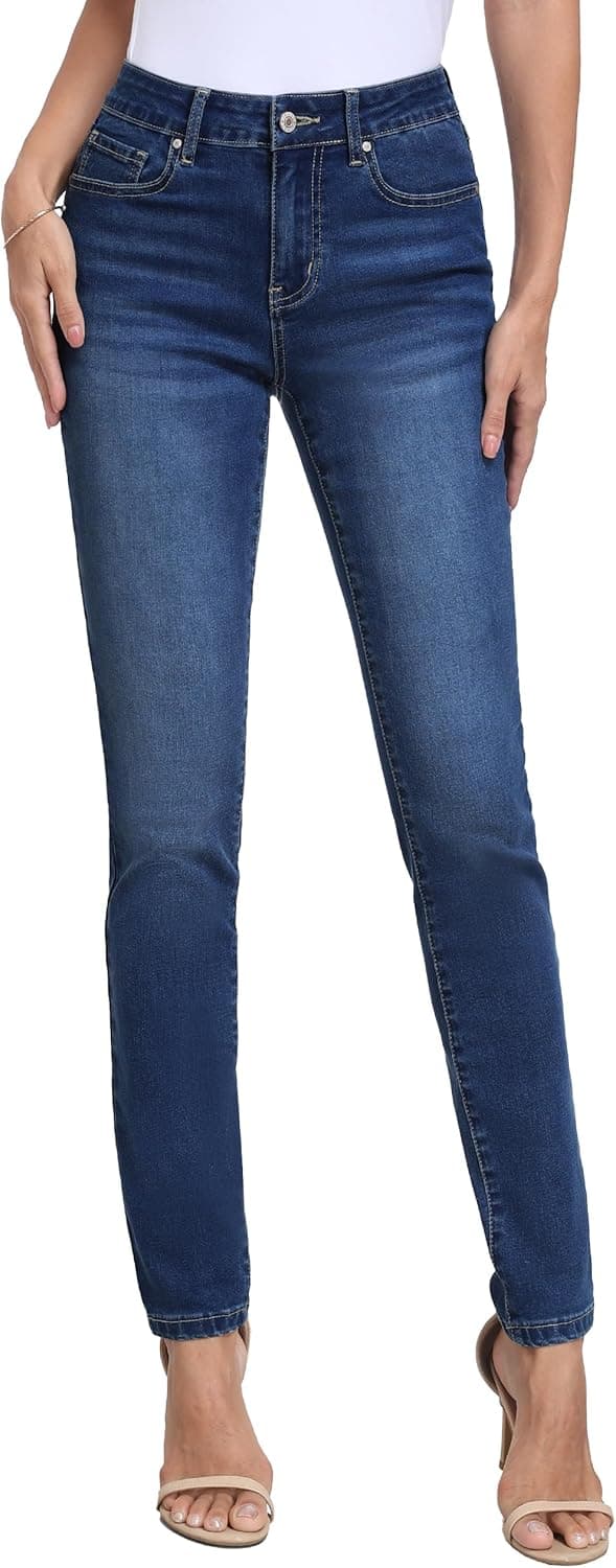 SEVEGO Tall Women's 36" Inseam Skinny Jeans Mid-Rise Stretchy Slim Fit Denim Pants