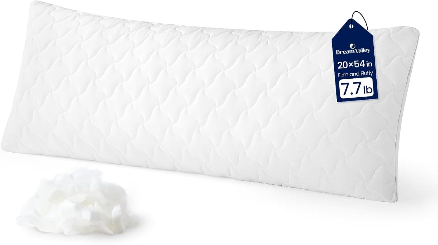 Dream Valley Cooling Body Pillow for Adults, 20x54 Full Body Pillow, Adjustable Loft Memory Foam