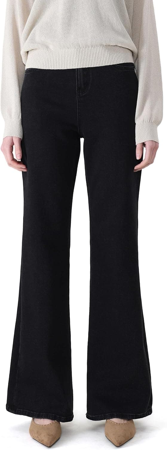GMISEN 32"/34"/36" Inseam Jeans for Tall Women High Waisted Stretch Wide Leg Flare Jeans Extra Long (Black)